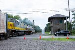 PO-74 passes the old DL&W tower at Tobyhanna